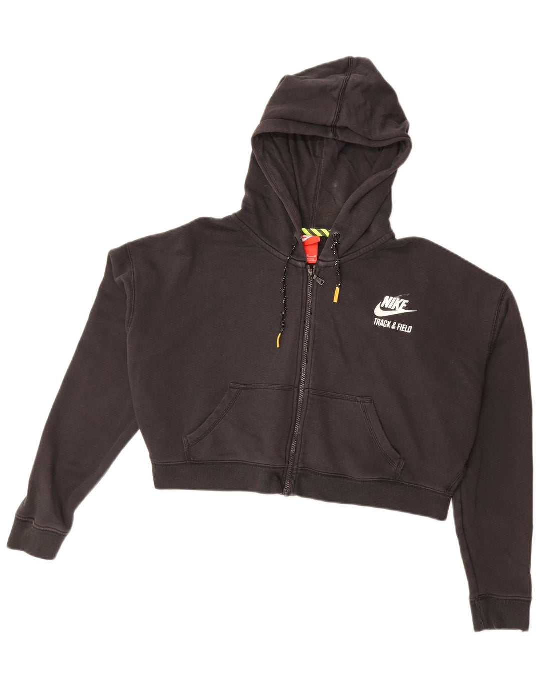 Nike Crop Graphic - Sudadera con capucha para mujer, extragrande, con cremallera, talla M, color negro