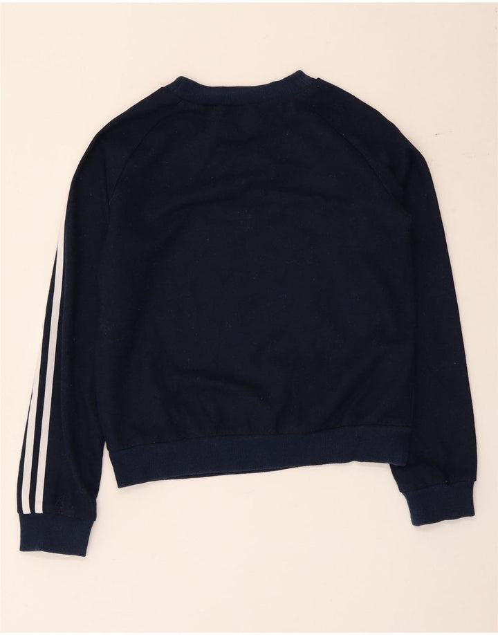 Adidas Mens Crop Sudadera Jumper UK 8 Pequeño Azul Marino Poliéster
