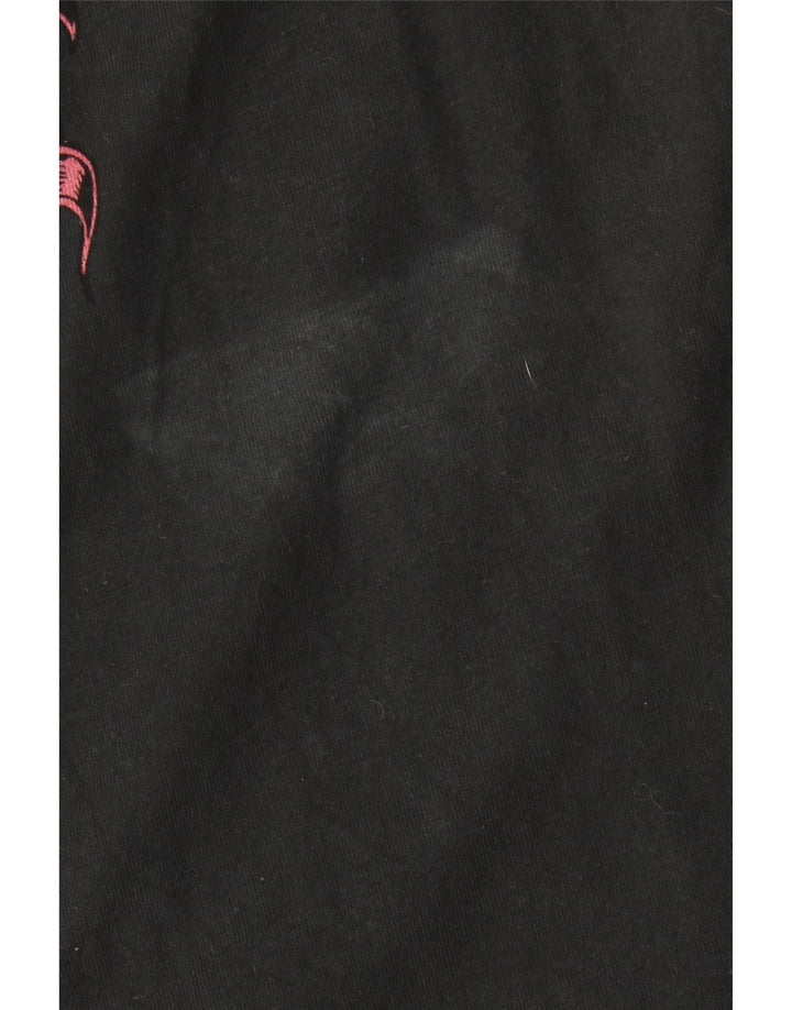 ALL SAINTS Camiseta gráfica extragrande para hombre Top mediano de algodón negro