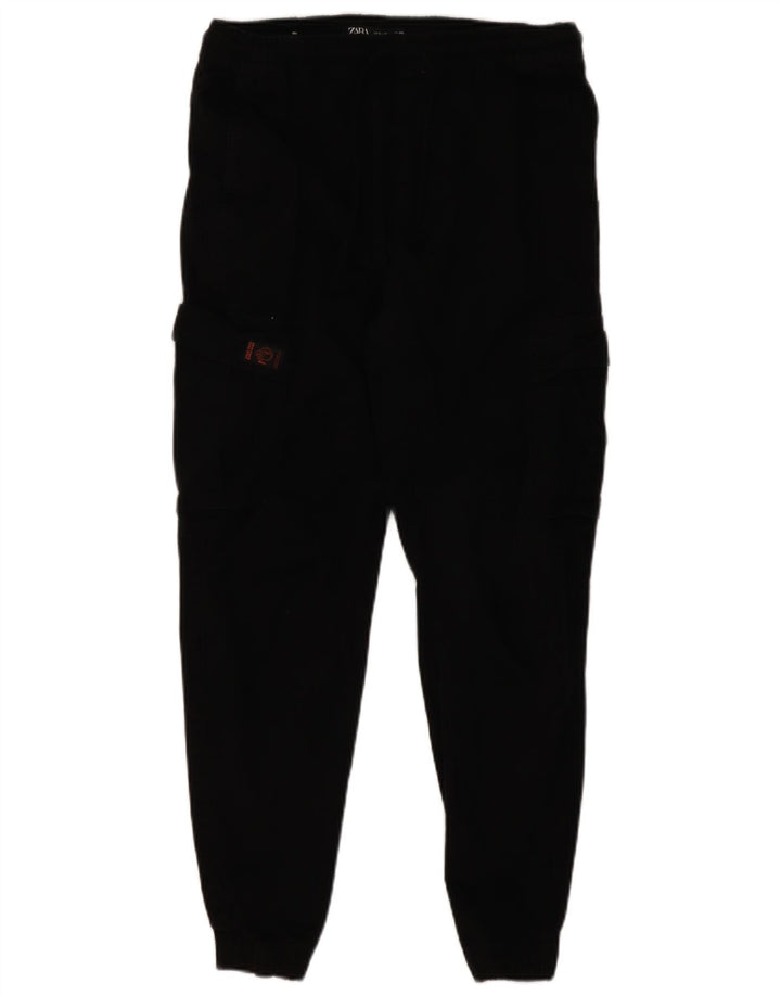 Zara Hombre Joggers Pantalón Cargo Mediano W30 L27 Algodón Negro
