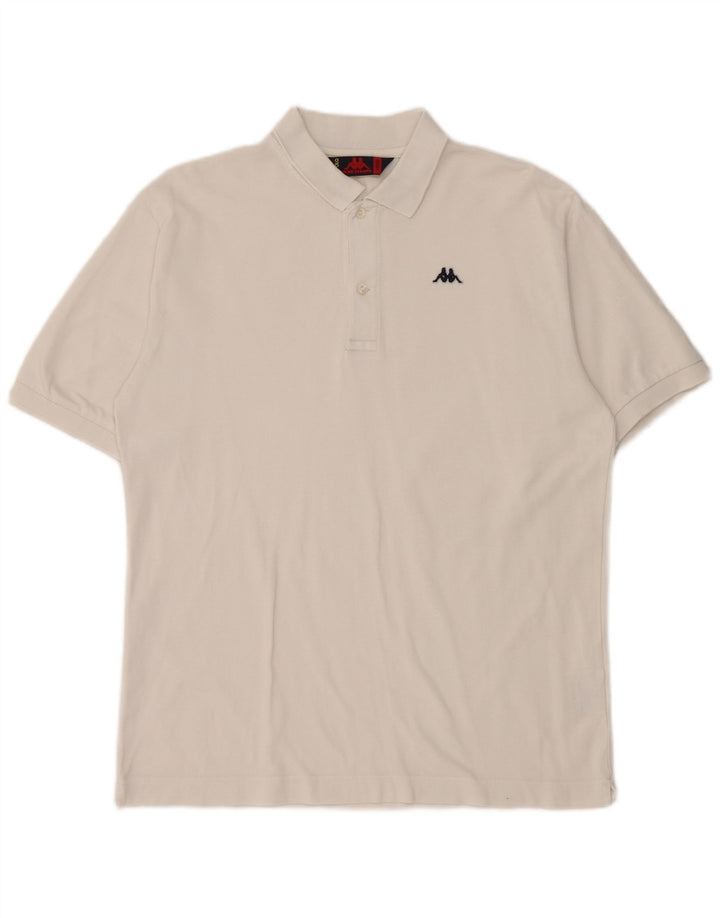 Polo Kappa Hombre Algodón Blanco Mediano