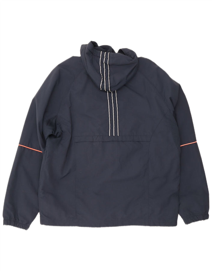 Adidas Chaqueta Anorak con capucha para hombre Reino Unido 42/44 Grande Azul marino Poliéster