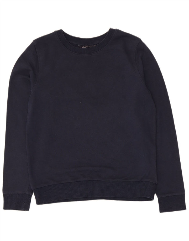 Marks & Spencer Sudadera para mujer Jumper UK 10 Small Azul marino Algodón
