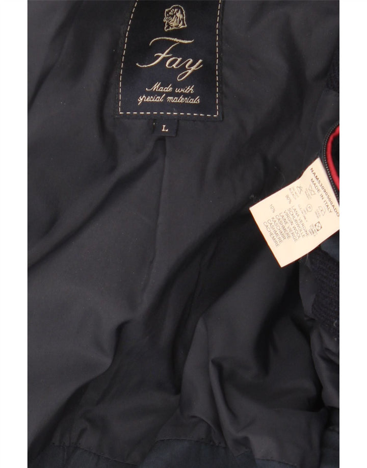 Abrigo Fay para hombre UK 40 Large Lana virgen azul marino