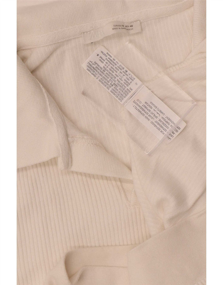 Zara Hombre Polo Polo Algodón Rayas Blanco Mediano