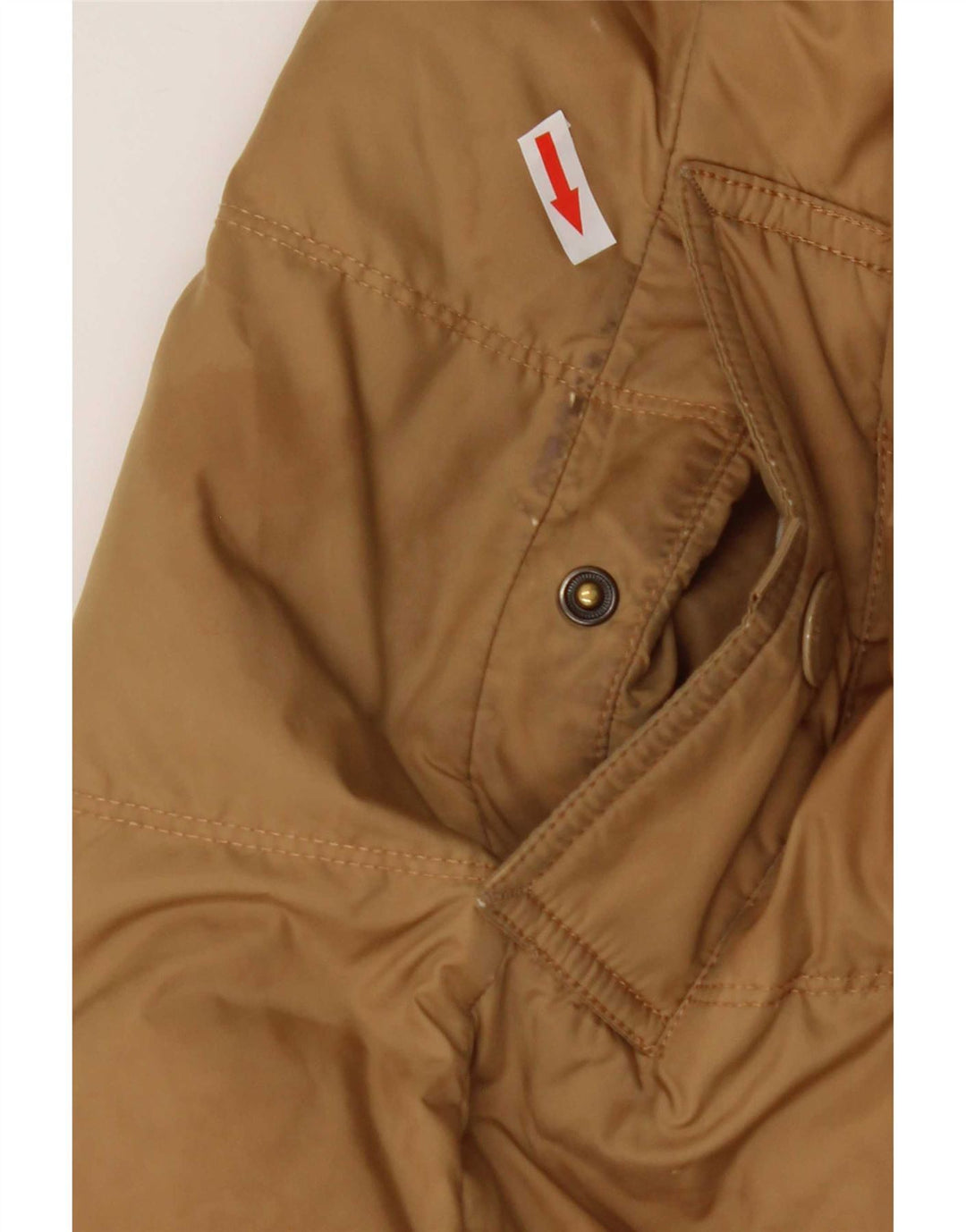 Tommy Hilfiger Abrigo acolchado con capucha para mujer UK 10 Small Marrón Poliéster