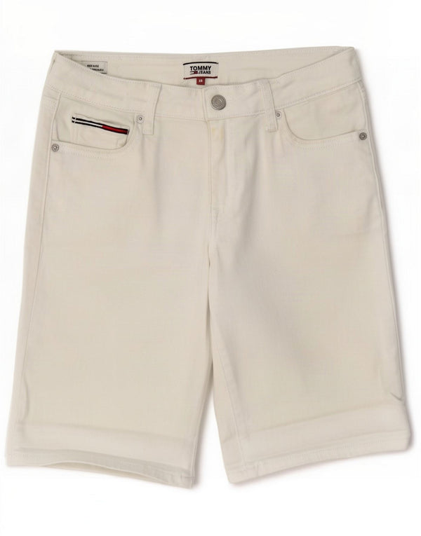 Tommy Hilfiger Bermudas para mujer Shorts vaqueros de talle medio Small W28 Algodón blanco