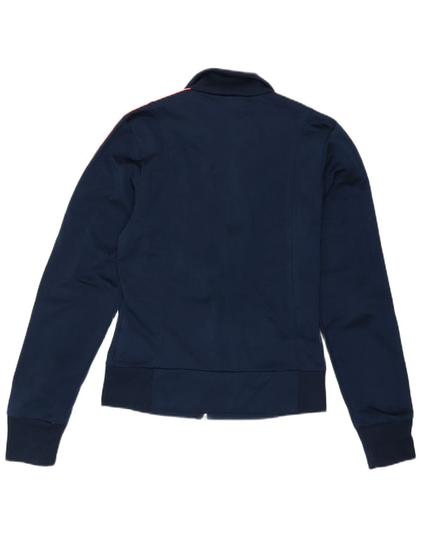 Adidas Mujer Chándal Top Chaqueta UK 8 Pequeño Azul Marino Poliéster