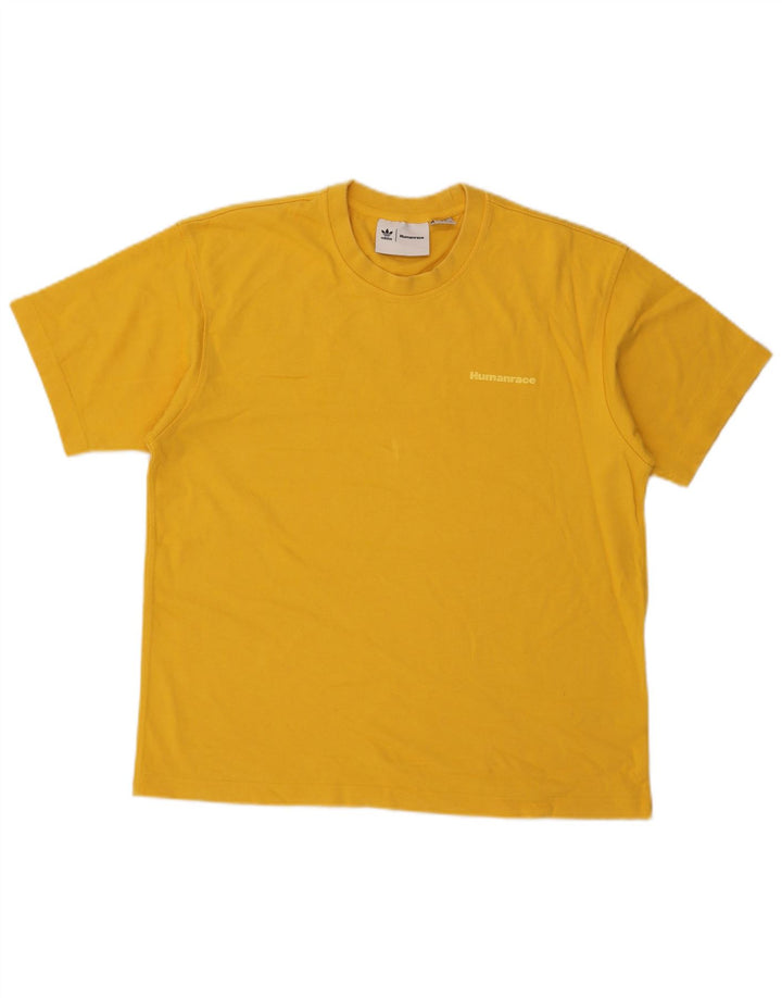 Adidas Hombre Humanrace Camiseta Top Algodón Amarillo Medio