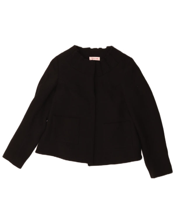 Vintage mujer Blazer chaqueta IT 40 pequeña lana negra