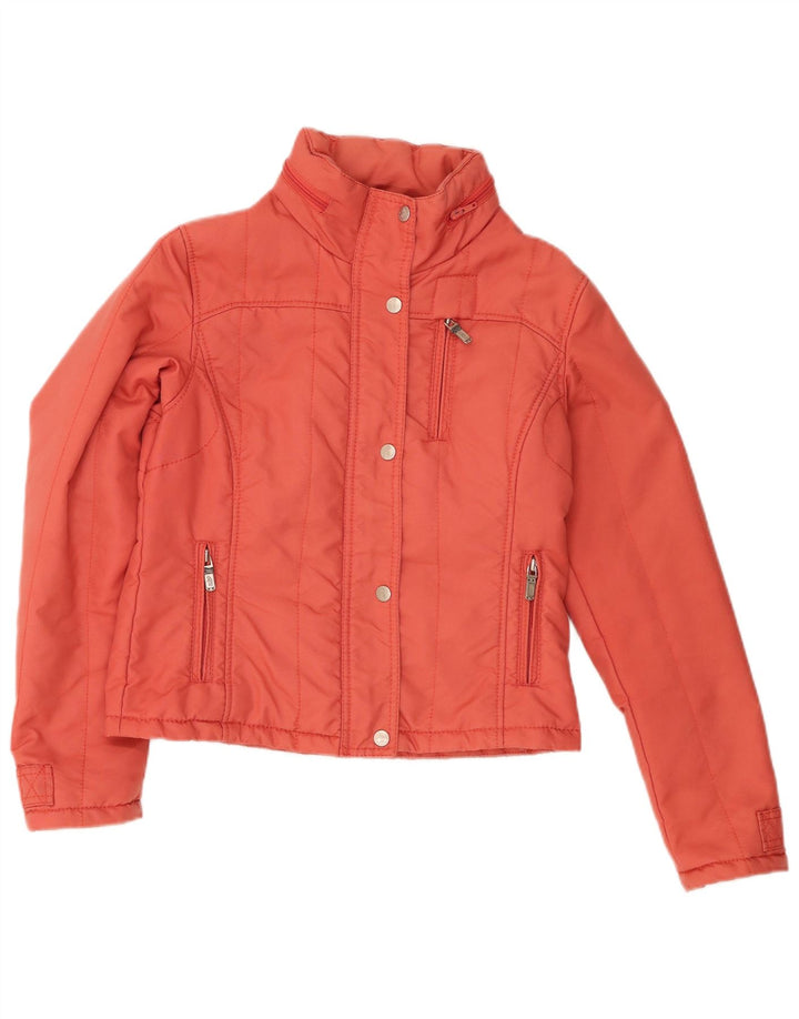 Refrigue Chaqueta Acolchada Corta con Capucha para Mujer UK 10 Small Naranja Nylon