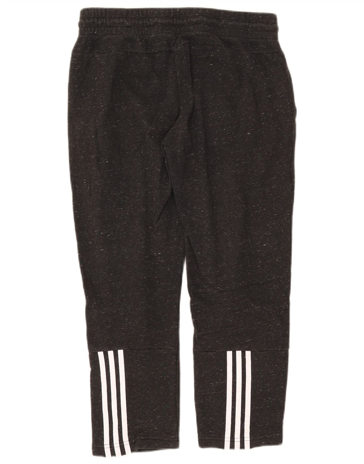 ADIDAS Pantalones de chándal cortos para mujer Reino Unido 12/14 Algodón moteado gris medio