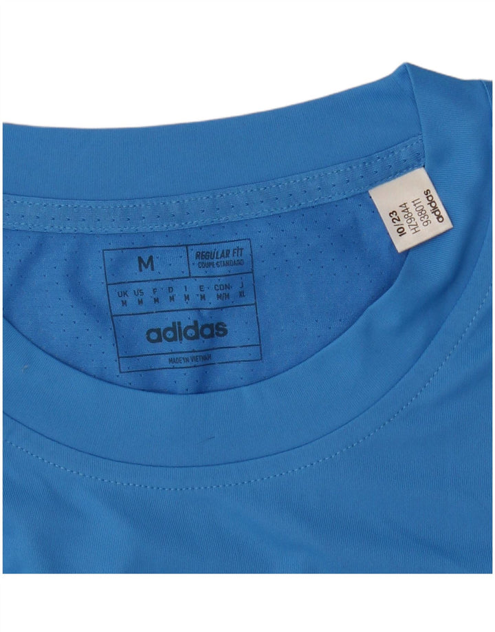 ADIDAS Hombre Aeroready Regular Fit Camiseta Top Azul Medio