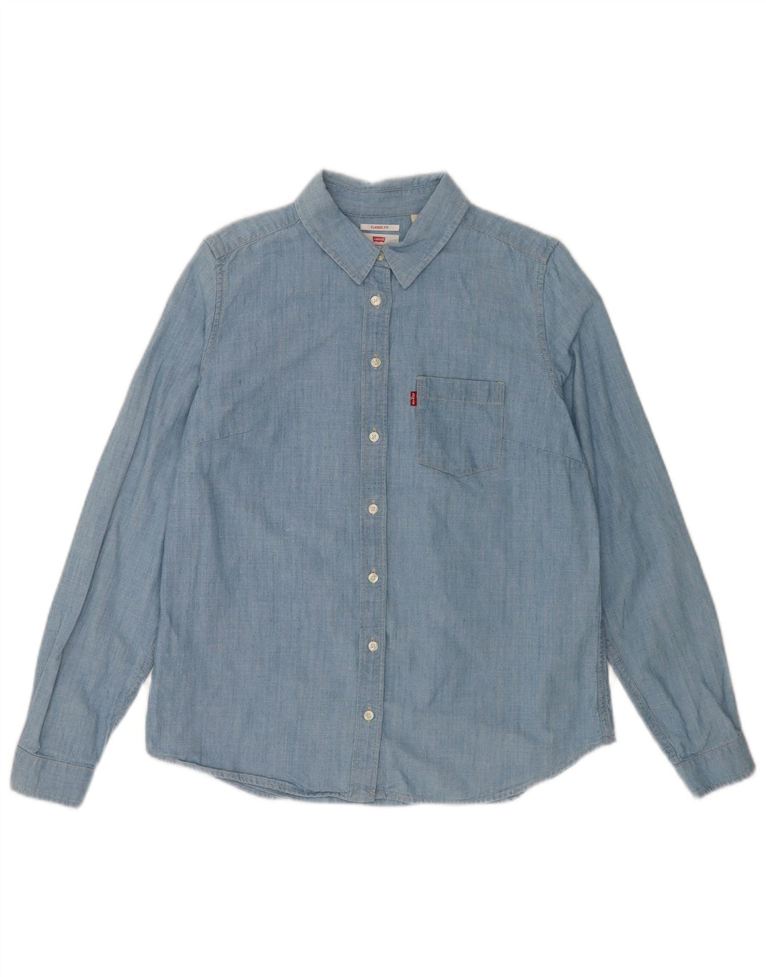 Levi's Camisa de corte clásico para mujer UK 44 Algodón azul medio
