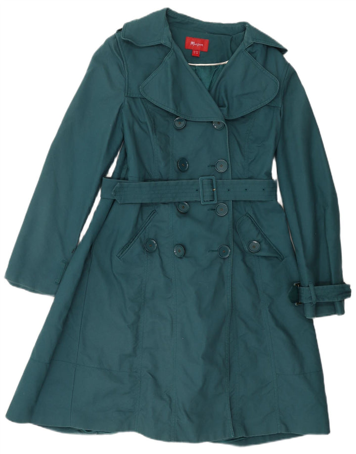 Monsoon Gabardina para mujer UK 40 Small Algodón verde