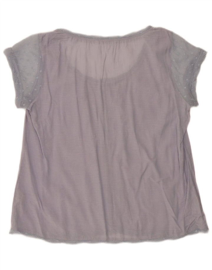 WHITE STUFF Blusa para mujer Top UK 46 Algodón azul grande