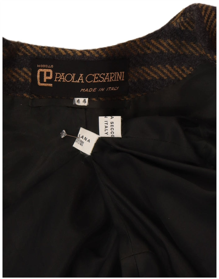 Vintage mujer chaqueta blazer de doble pecho IT 44 rayas marrón medio