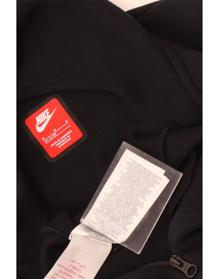 Nike Sudadera con capucha y cremallera para niños de 10 a 11 años, talla mediana, algodón negro