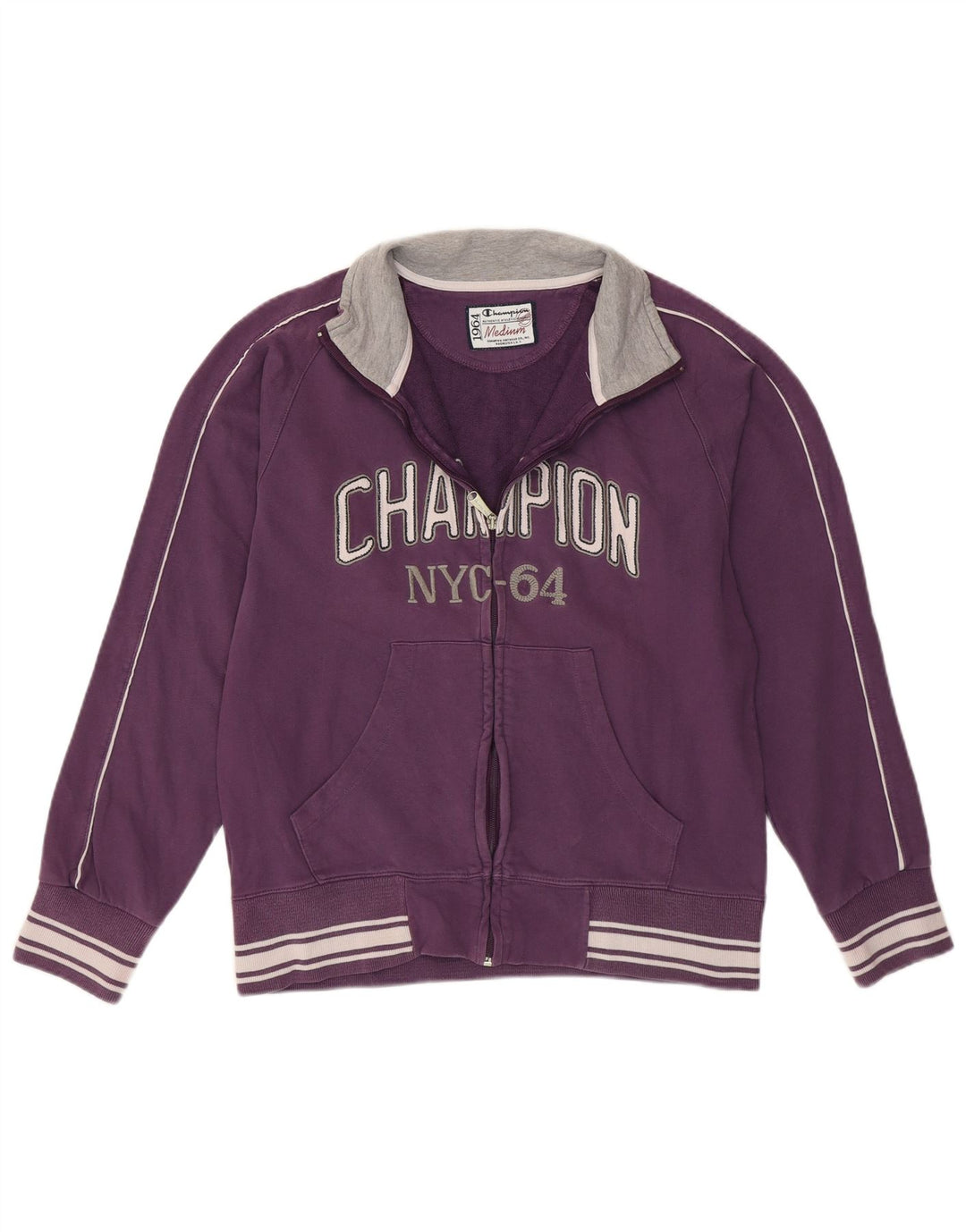 Champion Chaqueta de chándal gráfica para mujer UK 40 Algodón morado mediano