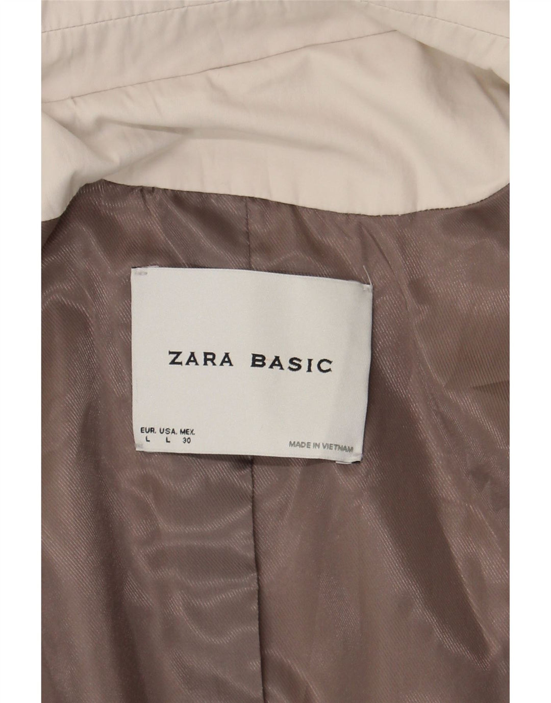 Zara Mujer Gabardina Abierta UK 46 Large Off White