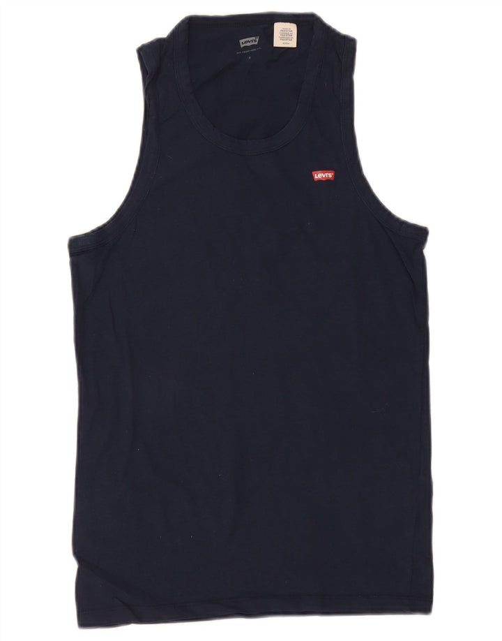 Levi's Camiseta sin mangas para mujer UK 10 Small Azul marino Algodón