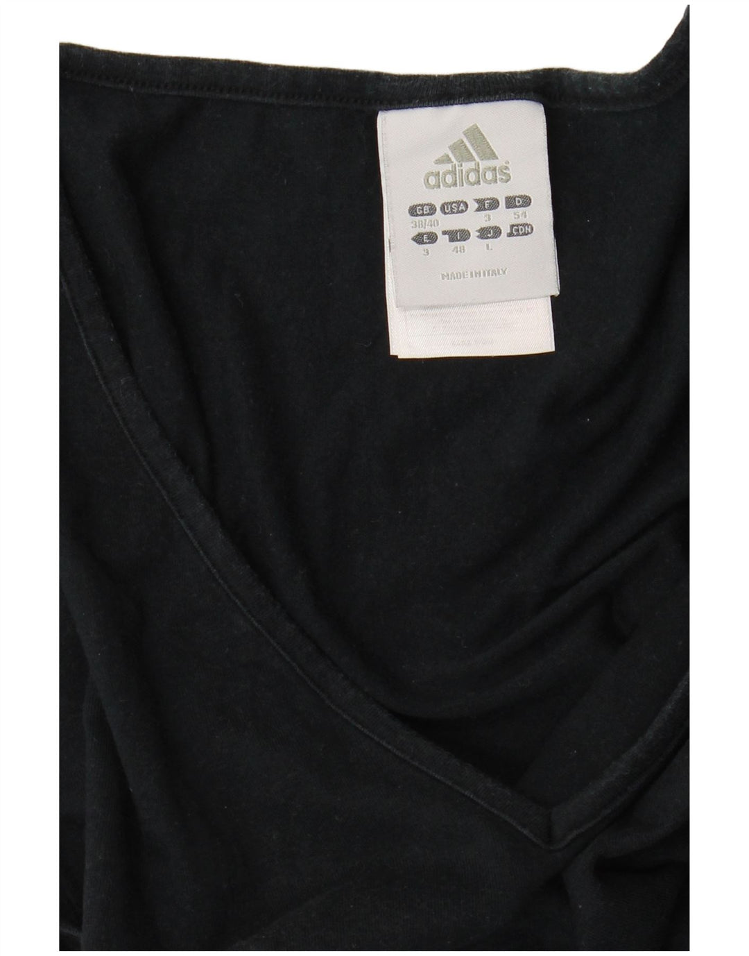 ADIDAS Camiseta para mujer Top UK 10 Small Black Cotton