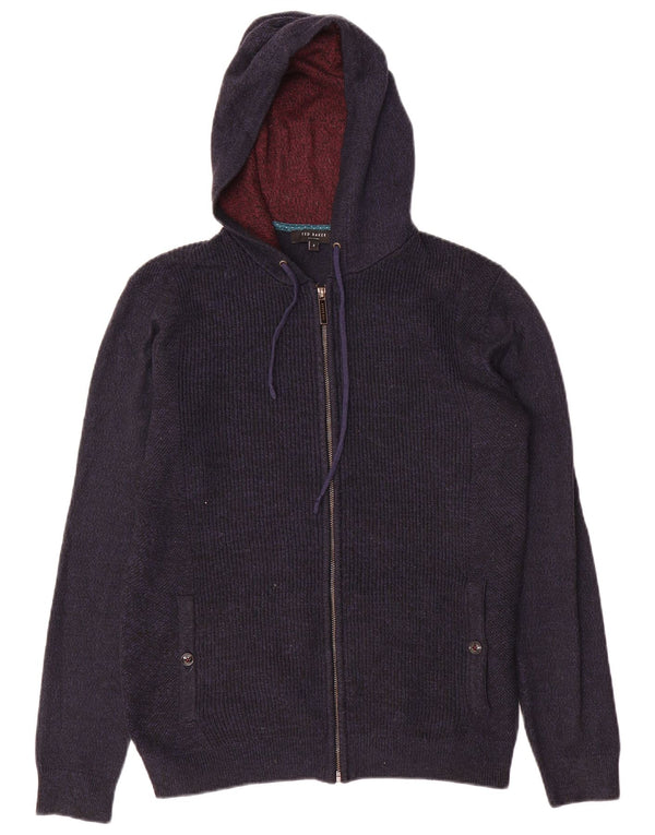 Ted Baker - Cárdigan con capucha y cremallera completa para hombre, talla 2, talla pequeña, azul marino