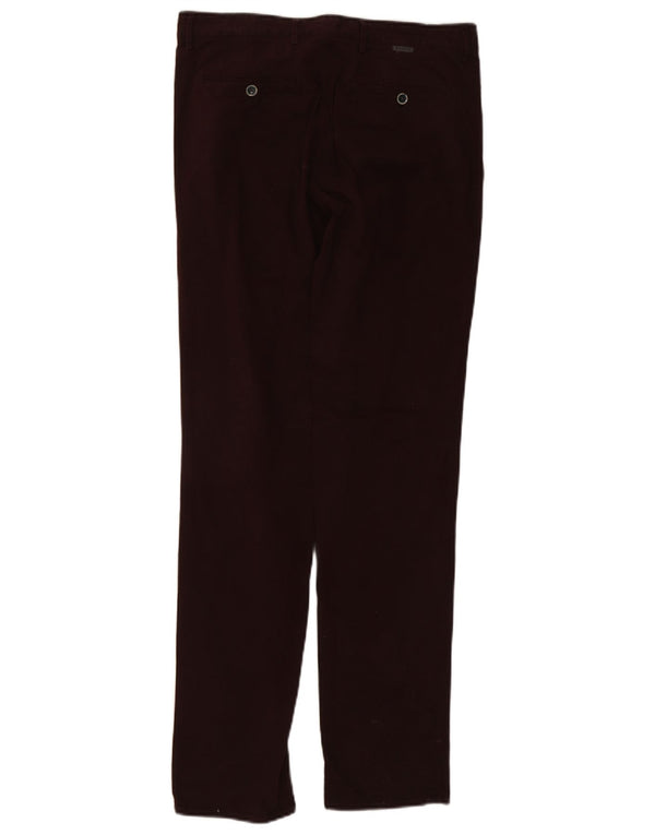 Massimo Dutti Pantalón Chino Slim Hombre W32 L33 Algodón Burdeos