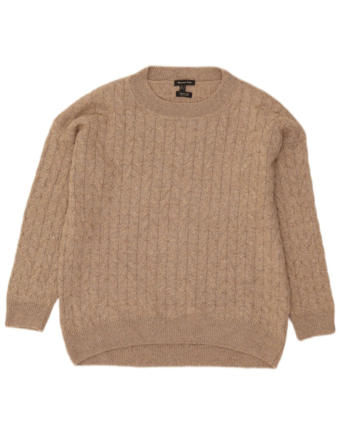 Massimo Dutti Jersey Oversize con Cuello Redondo para Mujer UK 10 Small Gris