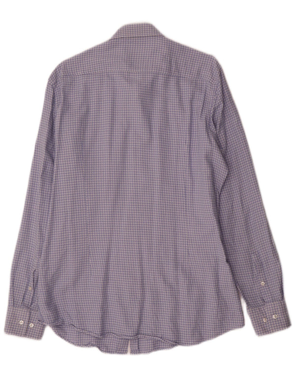 Hugo Boss Camisa Slim Fit para hombre ES 41 16 Algodón geométrico azul grande