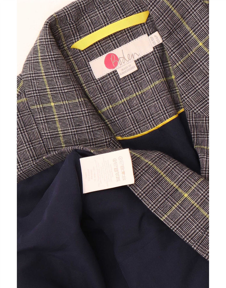Boden Chaqueta tipo blazer pequeña para mujer UK 10 Small Azul marino Pata de gallo