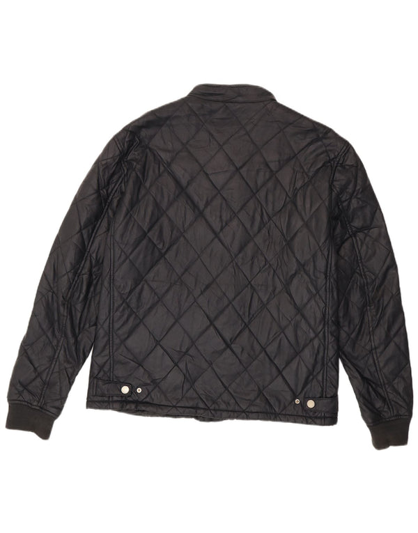 Zara Hombre Chaqueta Acolchada ES 42 XL Poliéster Negro