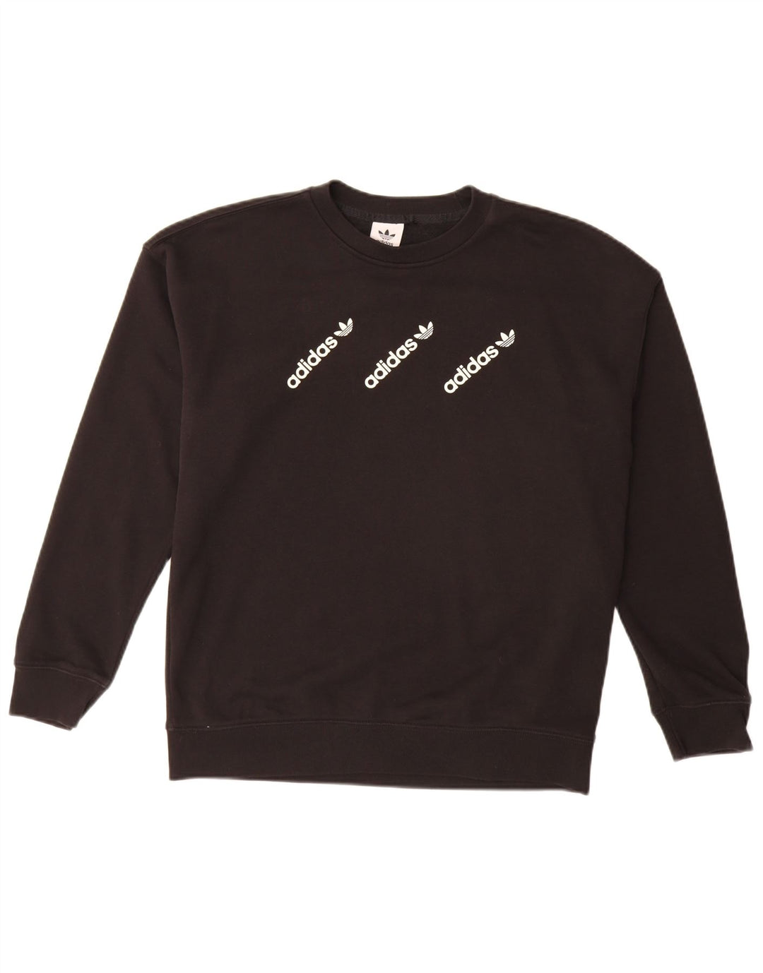 ADIDAS Sudadera gráfica para mujer Jumper UK 14 Grande Algodón negro