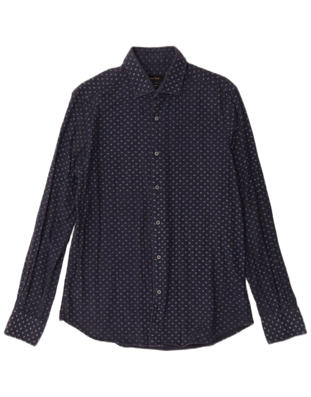 Camisa Massimo Dutti Hombre Mediana Azul Marino Paisley Algodón