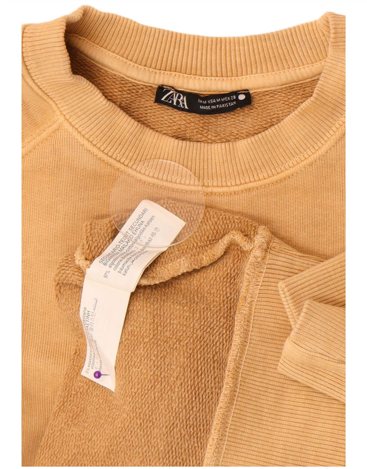 Zara Mujer Sudadera Oversize Jersey UK 44 Algodón Beige Medio