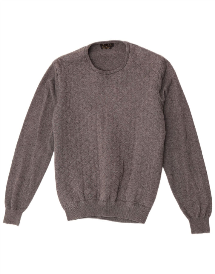 Massimo Dutti Jersey de Cuello Redondo para Mujer UK 44 Poliéster Gris Medio