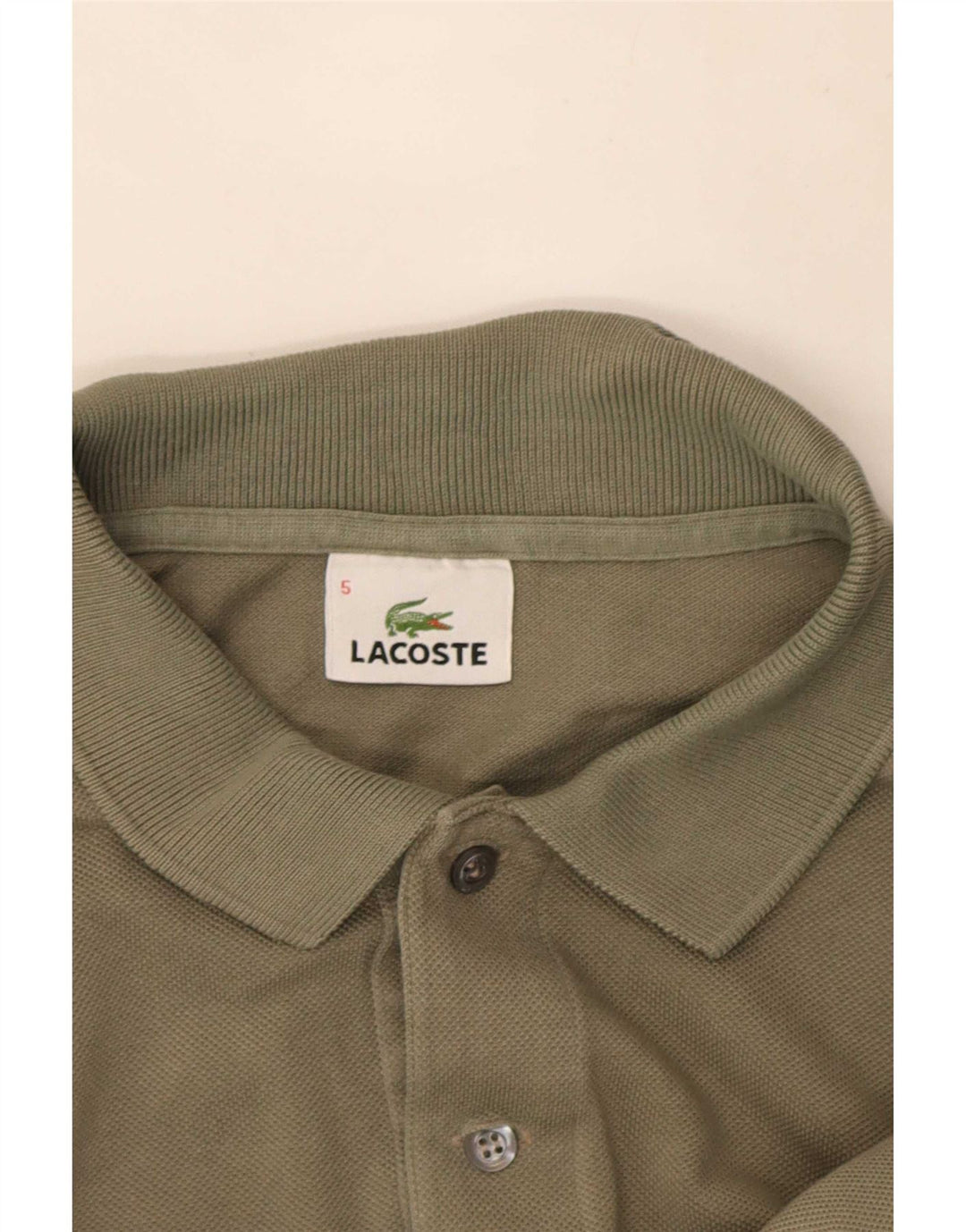 Polo Lacoste para hombre talla 5 grande algodón caqui