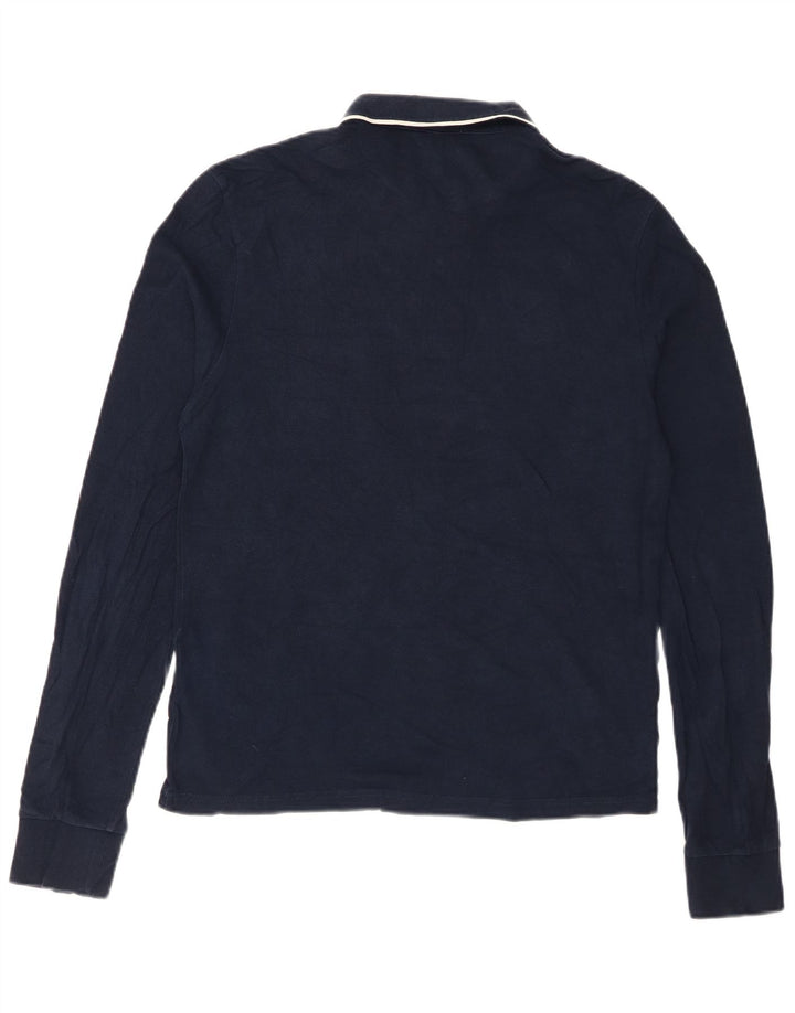 PENGUIN Polo Heritage de manga larga para hombre, corte entallado, azul marino mediano