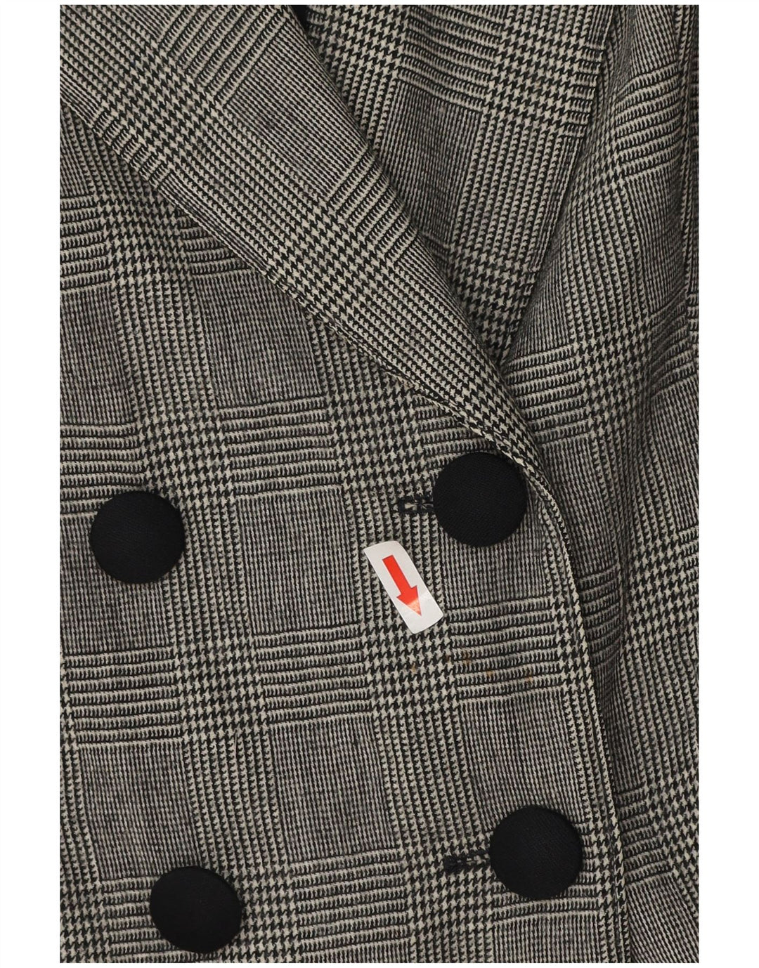 Vintage mujer manga larga Blazer chaqueta Reino Unido 18 XL gris Houndstooth