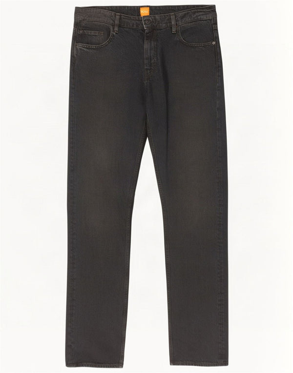 Vaqueros Hugo Boss Hombre Rectos W34 L34 Algodón Negro