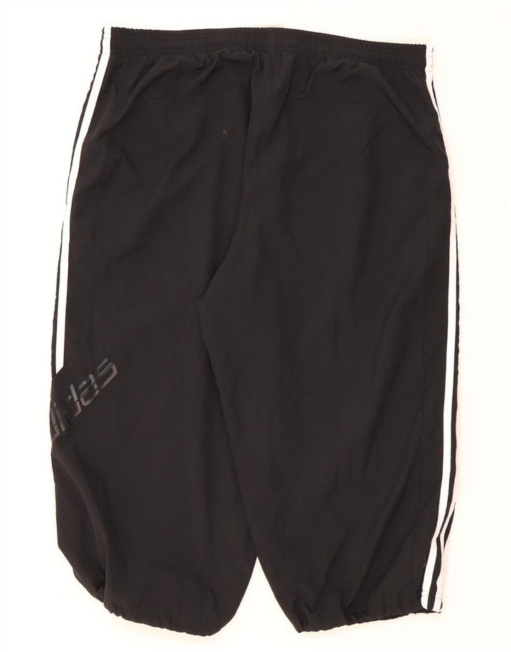 Adidas Mens Graphic Capri Chándal Pantalones Joggers Grande Poliéster Negro