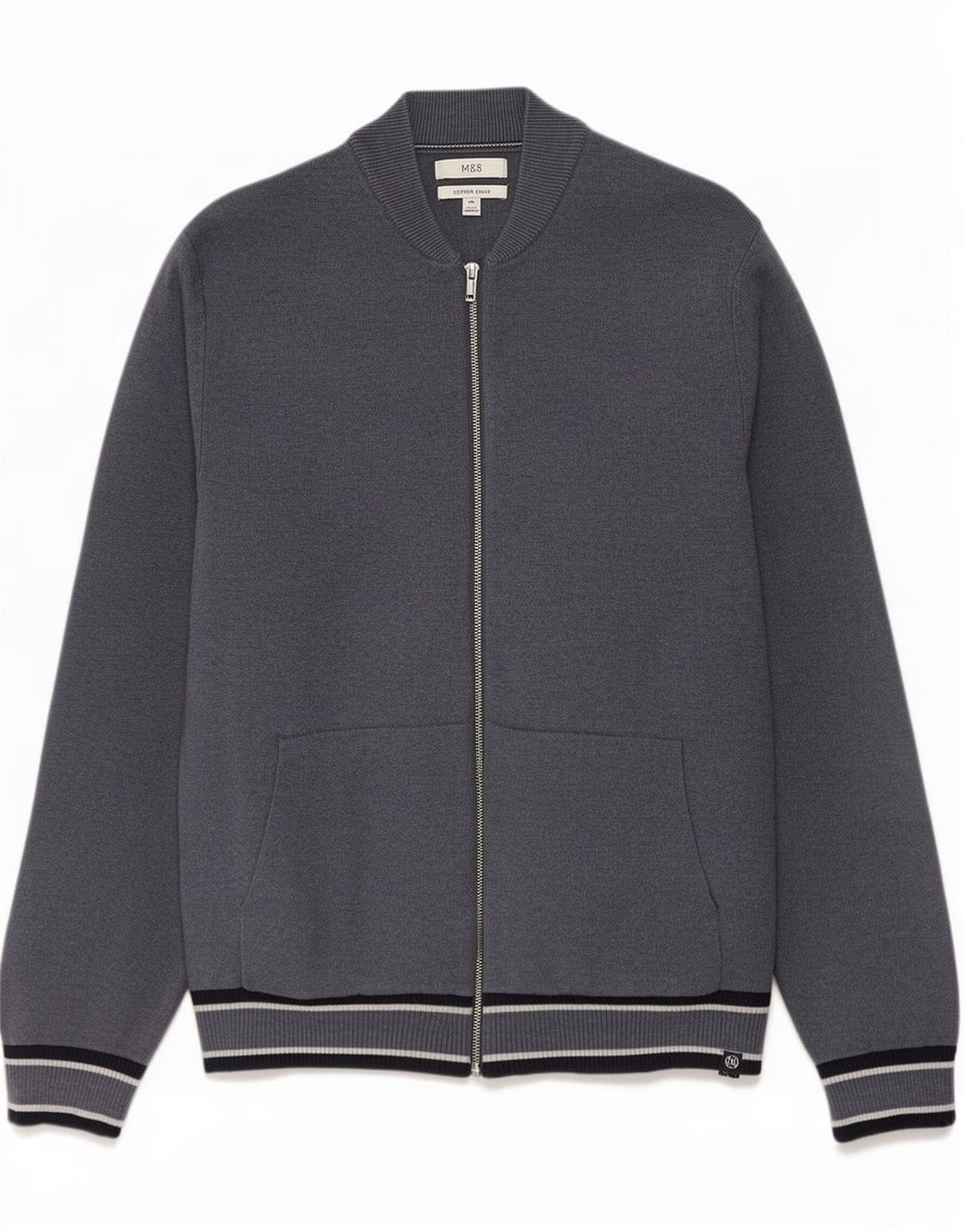 Marks & Spencer Suéter tipo cárdigan para hombre 2XL Poliéster a rayas azules
