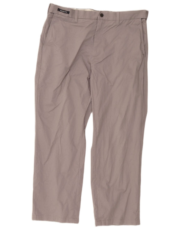 Marks & Spencer Pantalón chino recto azul Harbor para hombre W36 L29 Gris