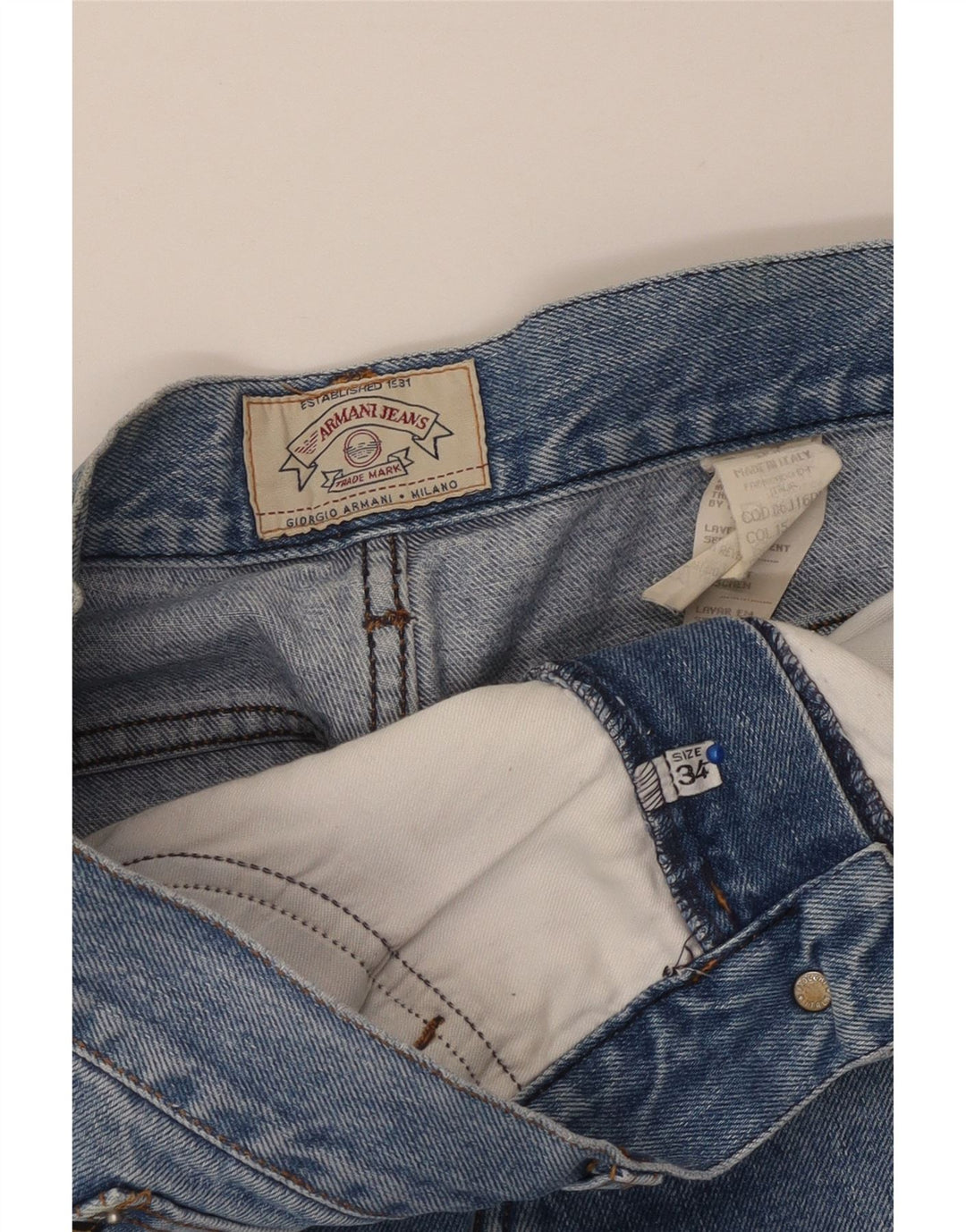 ARMANI Vaqueros Rectos Mujer W34 L31 Algodón Azul