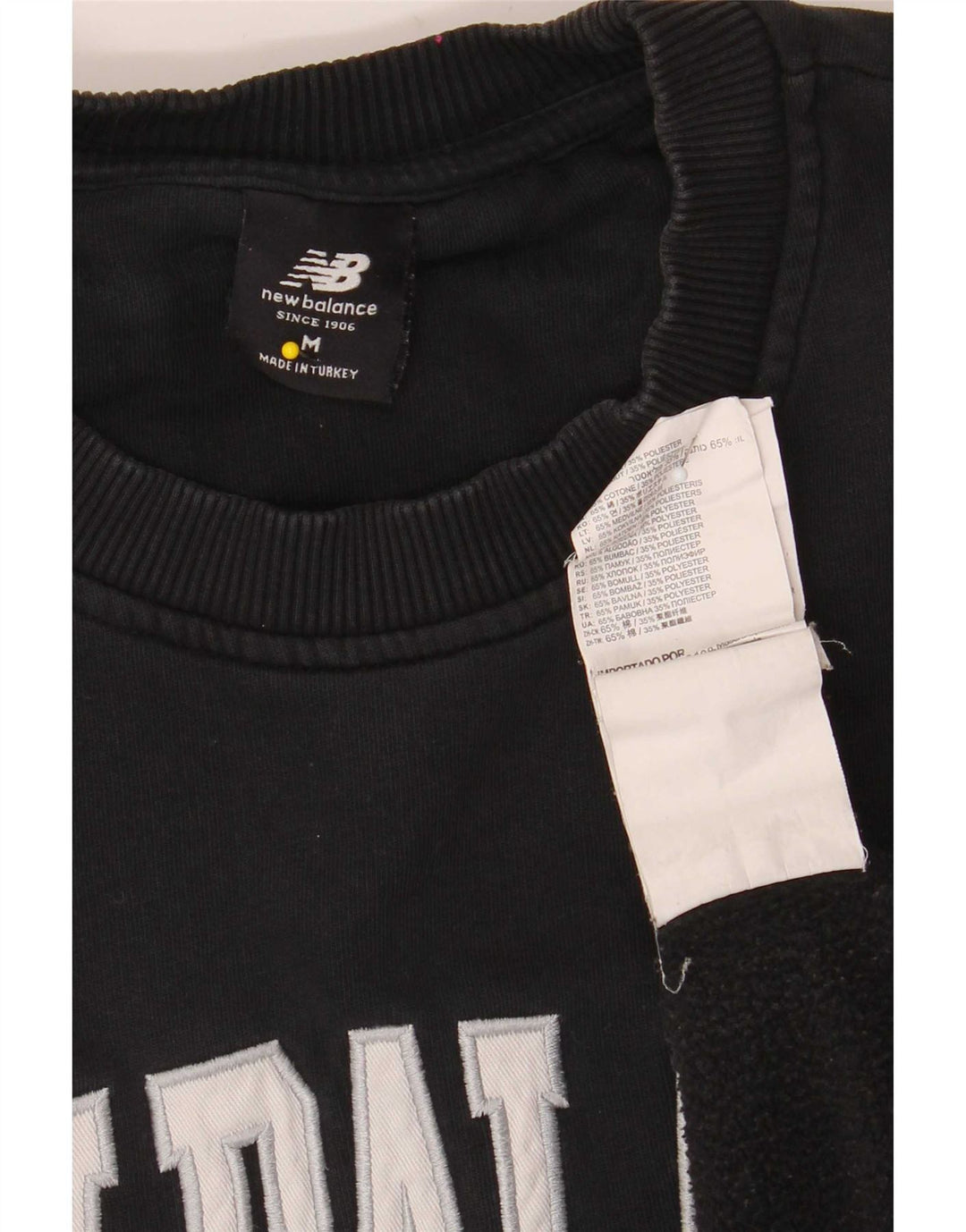 New Balance Hombre Sudadera Gráfica Jumper Medium Algodón Negro