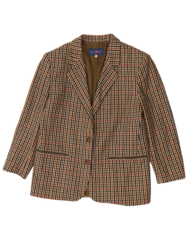 Chaqueta Blazer Mujer Les Copains De 2 Botones IT 44 Pata De Gallo Marrón Medio