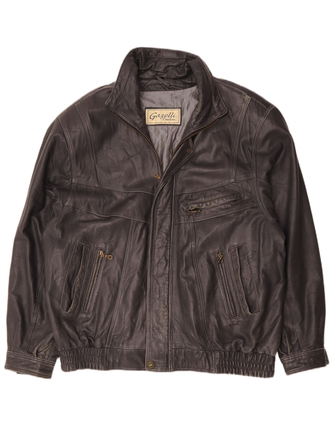 Gazelli Chaqueta de cuero para hombre UK 44 2XL Negro