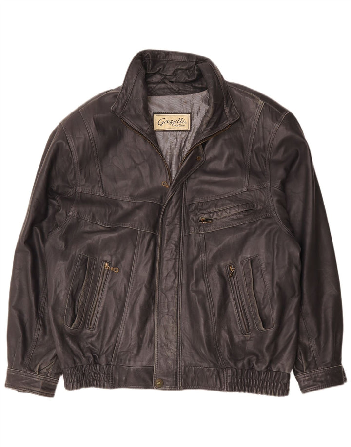 Gazelli Chaqueta de cuero para hombre UK 44 2XL Negro