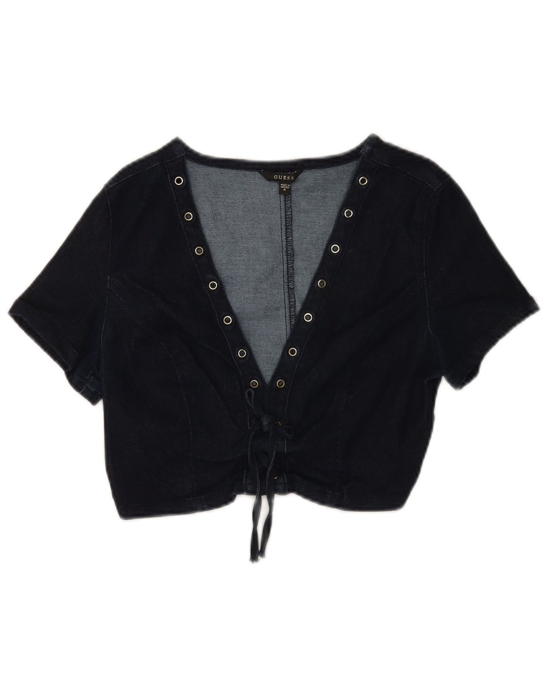 Guess Top corto vaquero para mujer Reino Unido 12 Algodón azul marino mediano