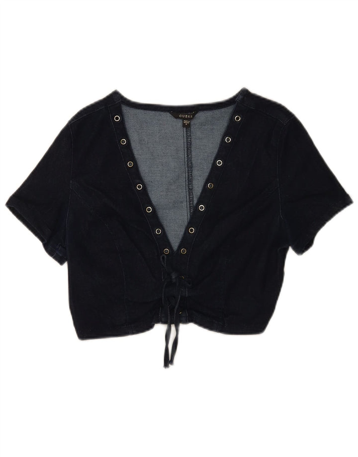 Guess Top corto vaquero para mujer Reino Unido 12 Algodón azul marino mediano